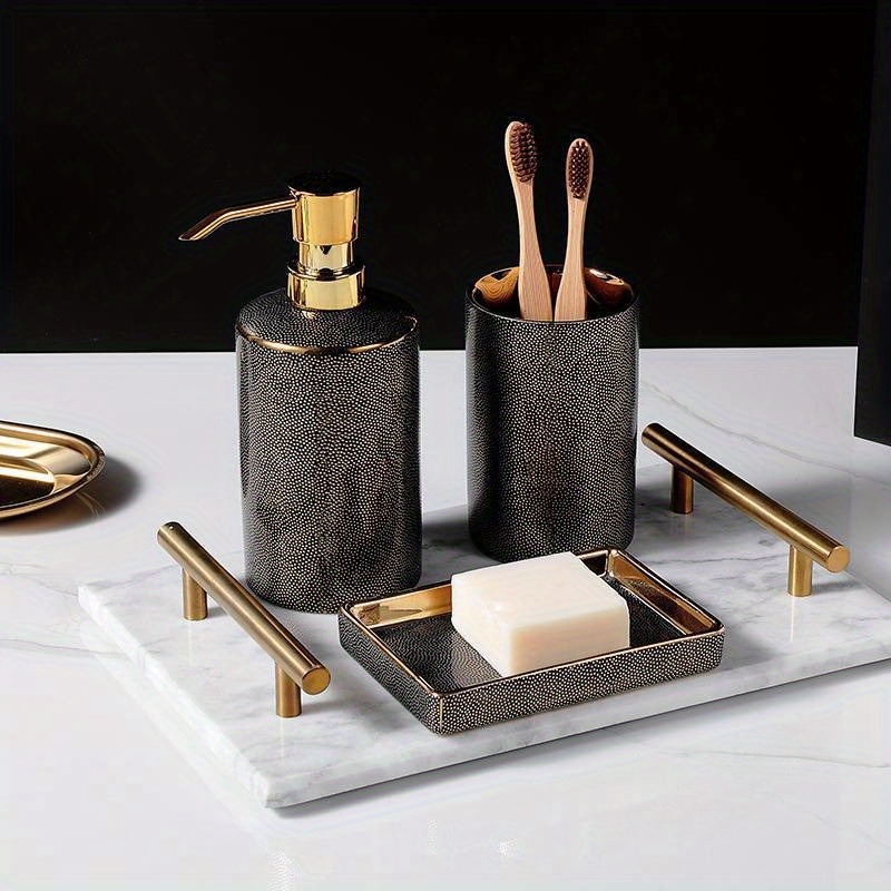 Ceramic Bathroom Accessory Set Luxury Bathroom Accessories - Temu