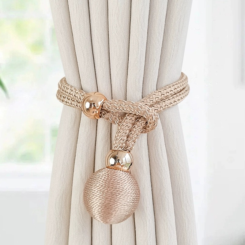 

2pcs Curtain Binding Strap Binding Rope Simple Modern Curtain Tie Curtain Tieback Curtain Holdback Adjustable Curtain Buckle Ring Fixed Storage Curtain Accessories Home Decor