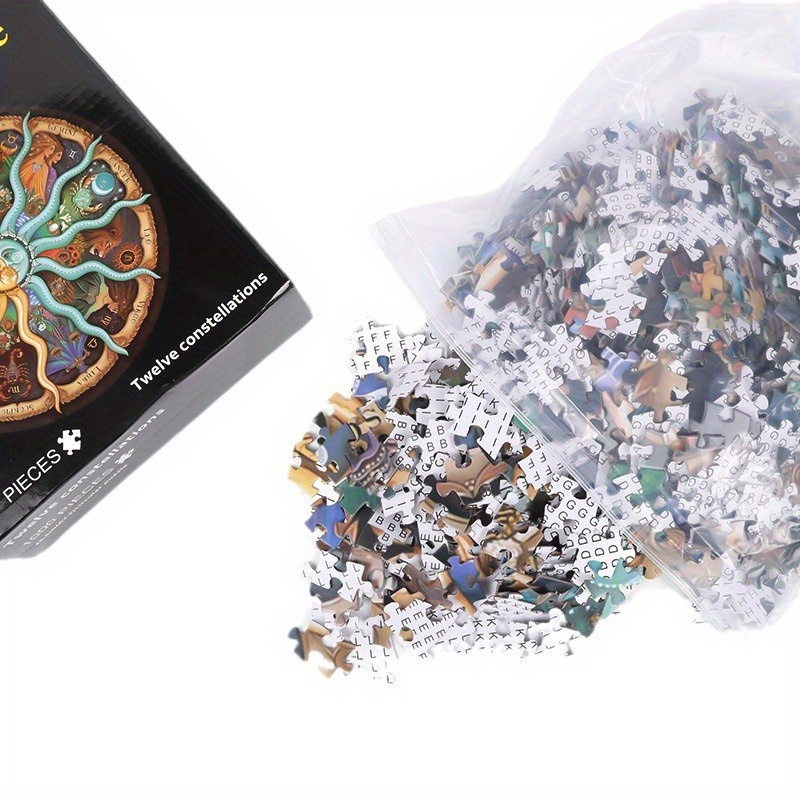 1000 pièces Puzzle géométrique terre lune ciel Puzzle arc-en-ciel adulte  enfants Puzzle plat éducatif réduire le Stress jouets agités 