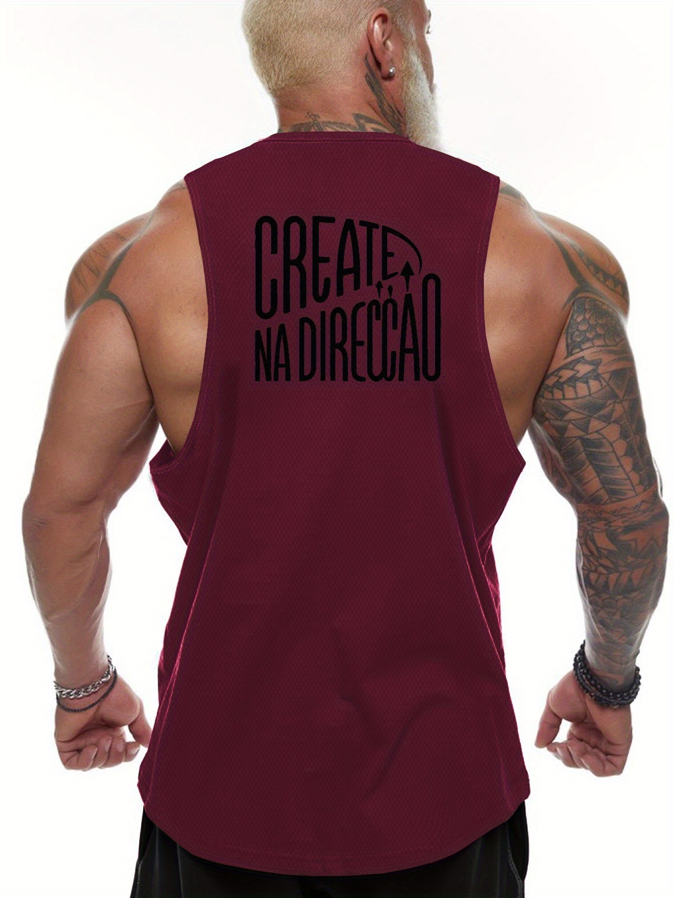 Camiseta Sin Mangas Estampado Gráfico gym Hombre Musculoso - Temu