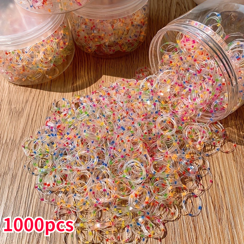 

1000pcs Elastic Colorful Rubber Bands, Ponytail Holder Hair Ties Bridal Hair Accessories