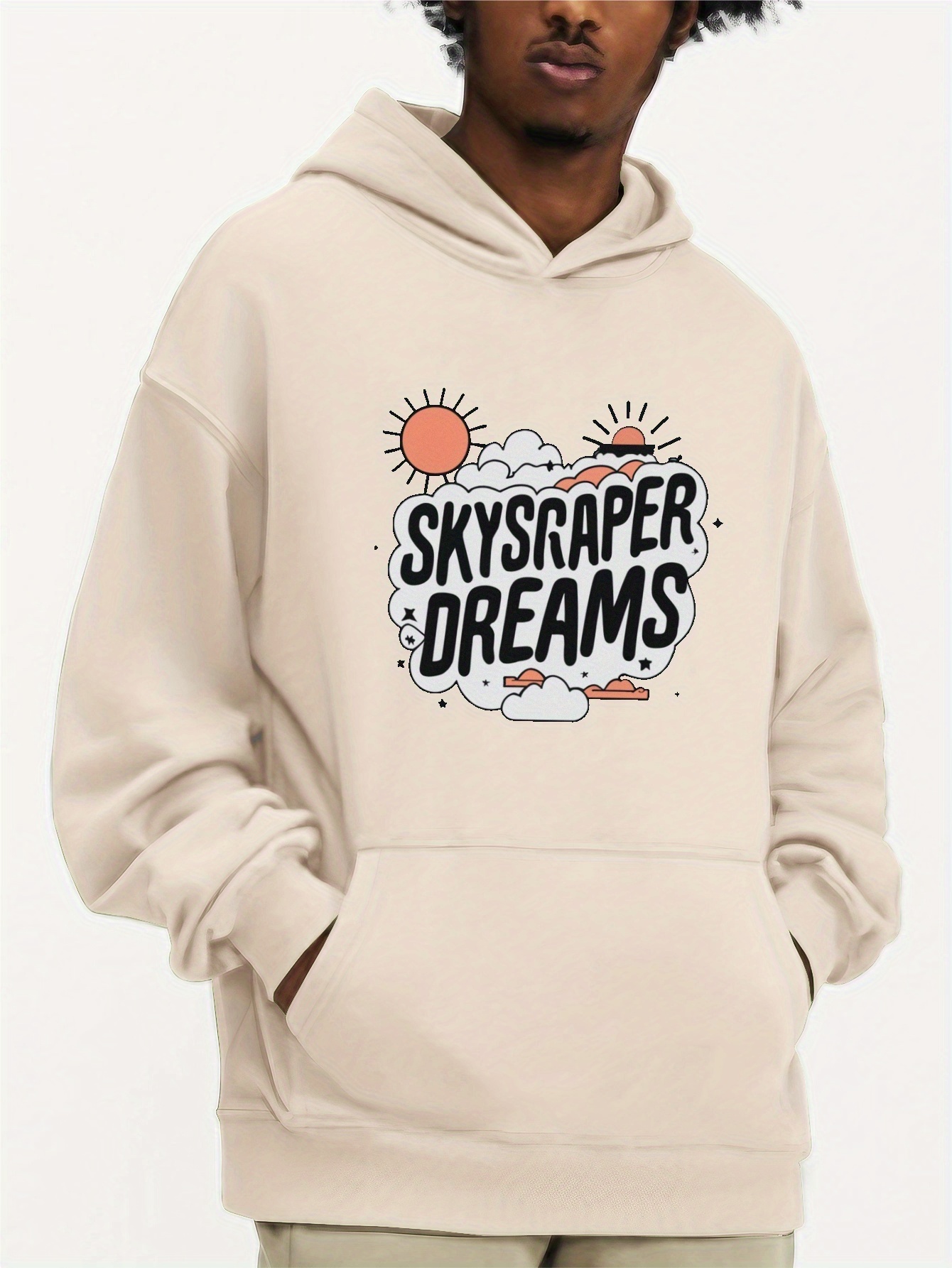 Skyscraper Dreams Sun Print Hoodie Cool Sweatshirt Men Men's - Temu