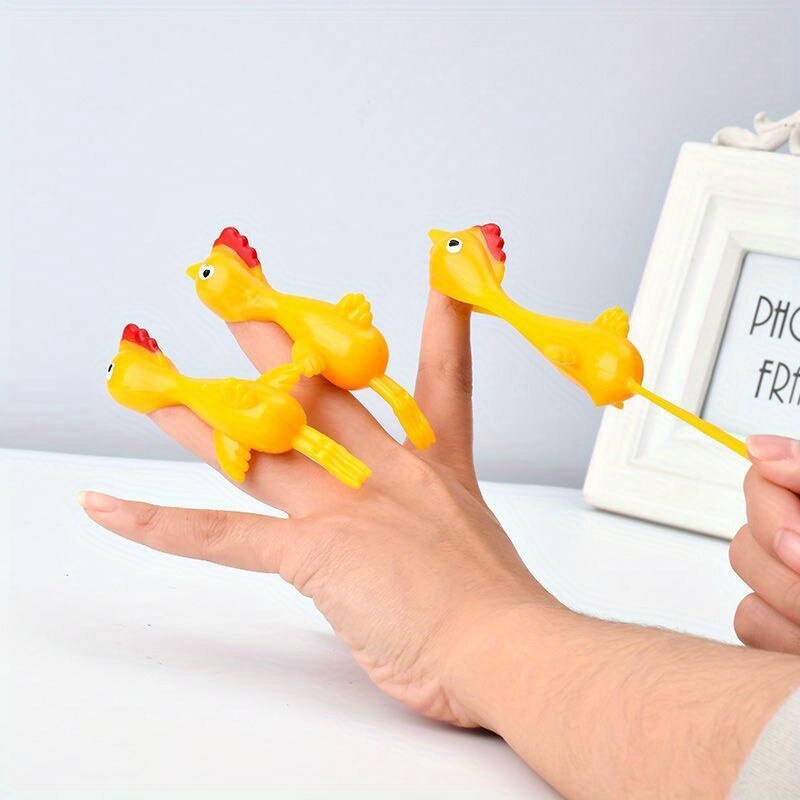 12 Pcs Catapult Turkey Tricky Fun Toy Catapult Chicken TPR Soft Material  Launch New Exotic Sticky Wall Chicken - Temu France