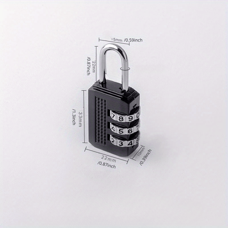 3 Digit Metallic Number Lock Small Bag Re-settable Password Locks