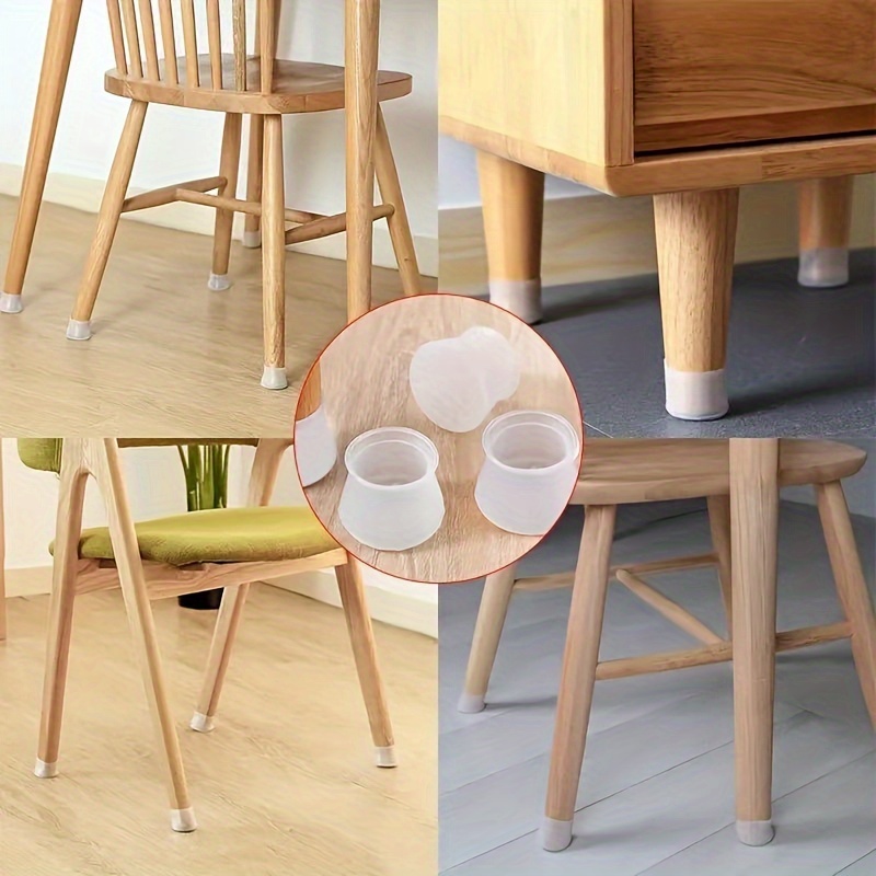Couvre-pieds de Table et de chaise en Silicone, 4 pièces/ensemble