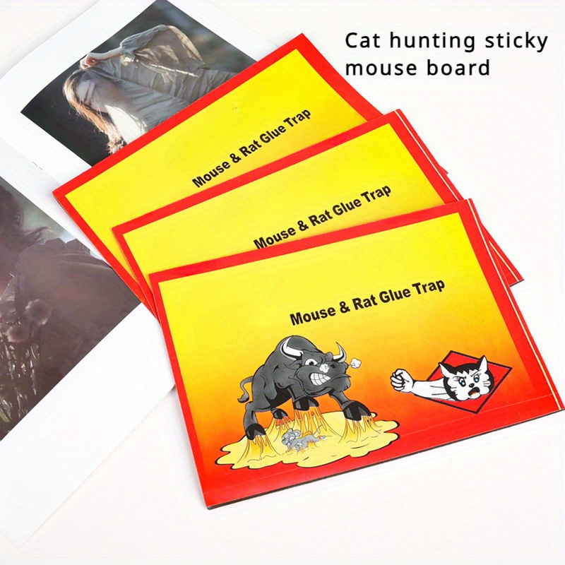 

10pcs Hunting Cat Sticky Mouse Board, Sticky Mouse Stickers, Household Cardboard Sticky Mouse Board, Kitchen Grasping Mouse Trap Pest Control