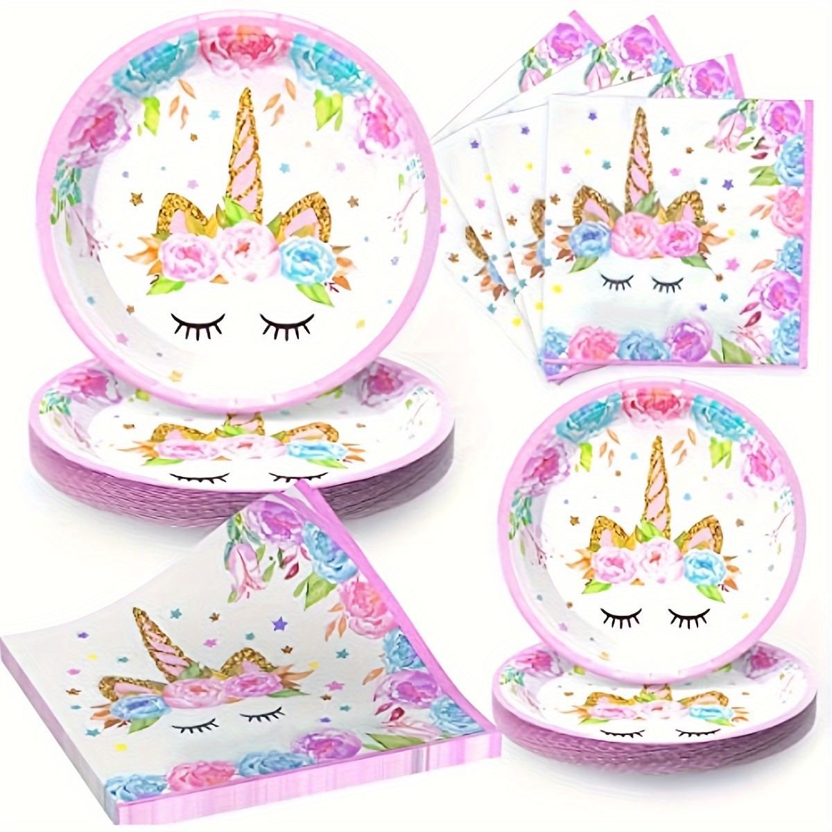 Unicorn Birthday Party Supplies For Girls Serves 24, Unicorn