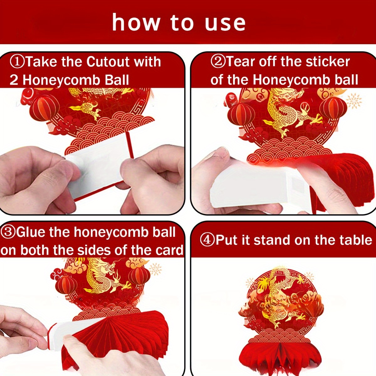 Chinese New Year Decorations 2024 Honeycomb Centerpieces - Temu