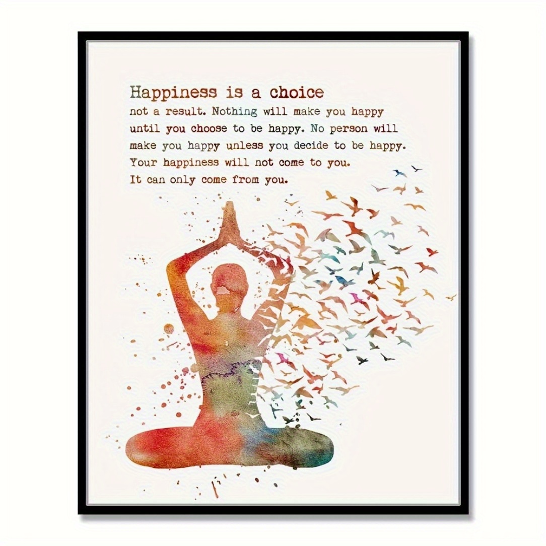 Yoga Art Motivational Quote Watercolor Print Yogi Poster Yoga Pose