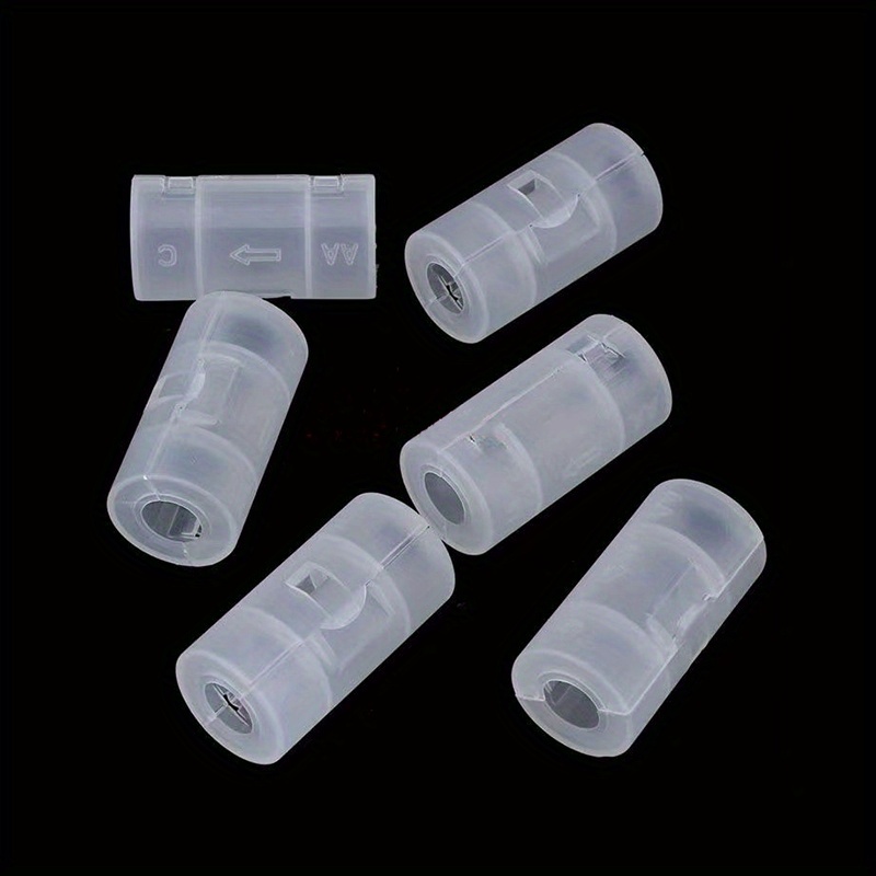 Image of 6pcs Plastic C Battery Adaptor Holder Case Converter Switcher Lr06 C Lr14 Size Battery Storage Box