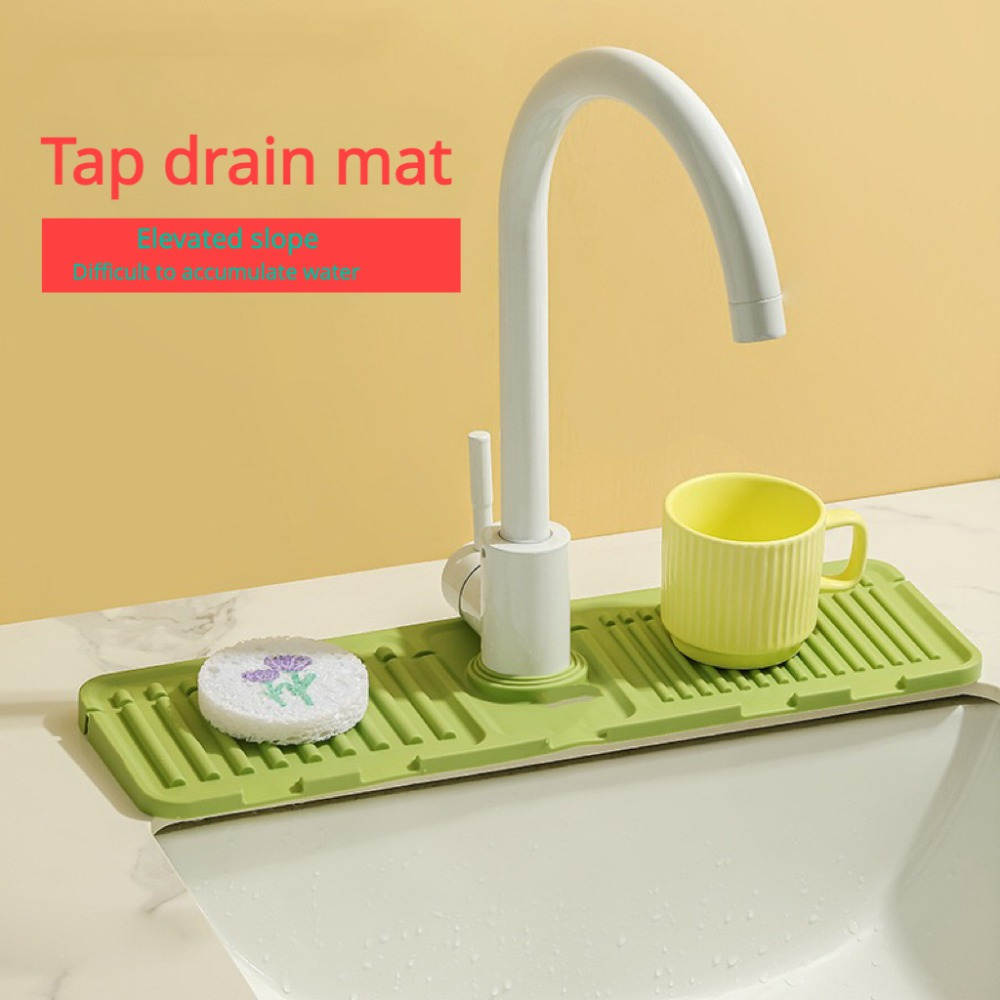 Dropship 1pc Kitchen Faucet Sink Splash Guard; Silicone Faucet Water  Catcher Mat; Sink Draining Pad Behind Faucet; Grey Rubber Drying Mat For  Kitchen & Bathroom Countertop Protect to Sell Online at a