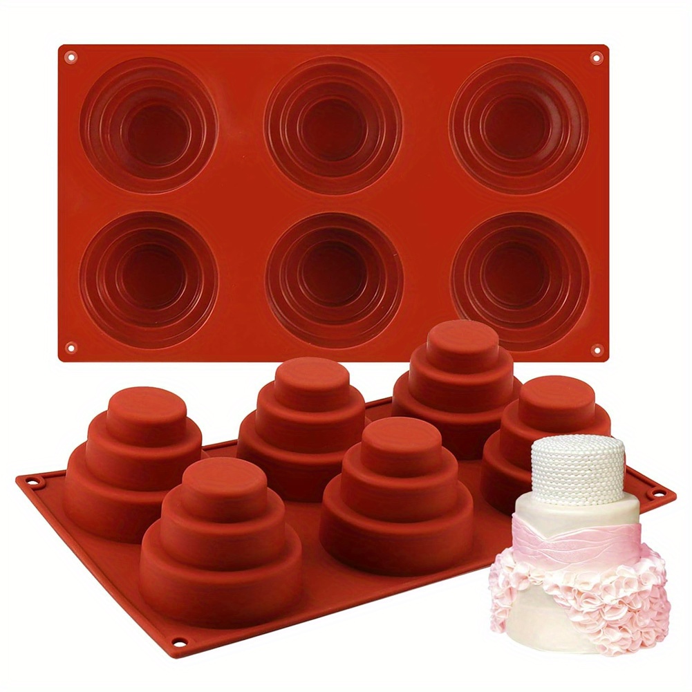 1PC 4 6 8 Inch Silicone Round Cake Pan 2 3 4 Tier Silicone Cake