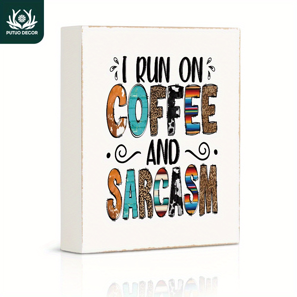 Holzschild Mit Motivationsspruch – 12,7x12,7x3 Cm, Büro- & Home-Deko, Natürliches Holz, Als Geschenk