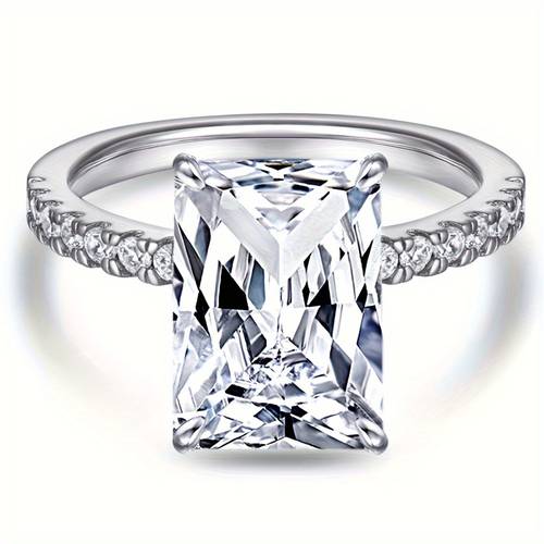 1pc Delicate 1.0 CT-3.0 CT Square Moissanite Ring, With Gift Box