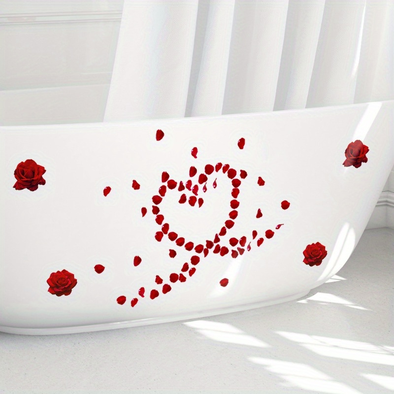 Flamingo Bathtub Appliques, Anti Slip Petal Pattern Bathtub