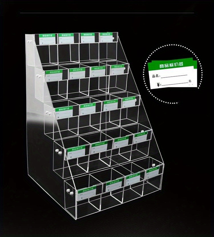 Acrylic Supermarket Shelf With Price Slot Pen Display Stand Stationery  Store Pen Holder Pencil Neutral Pen Ladder Pagoda Rack