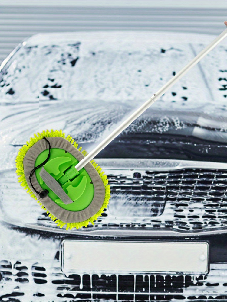 car wash brush with long handle 180 rotating car wash mop   microfibre car wash mop mitt detachable car cleaning mop car cleaning supplies with replaceable sponge head for car window portable car cleaning supplies kit car wash brush mop details 7