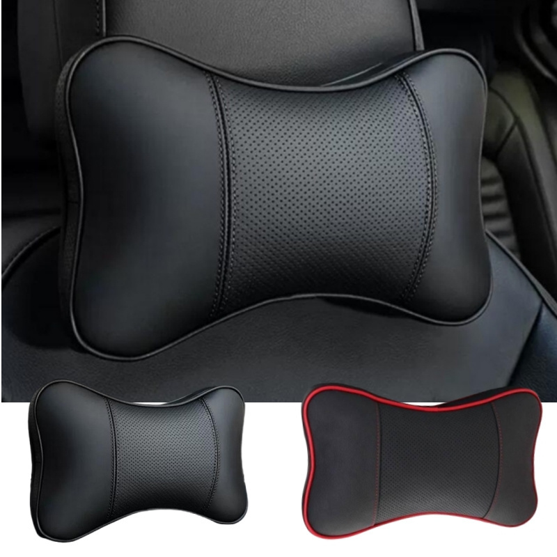 

2pcs/ Car Headrest Pillow Comfortable Breathable Pu Leather Seat Neck Pillows Rest Cushion Support Car Interior Accessories