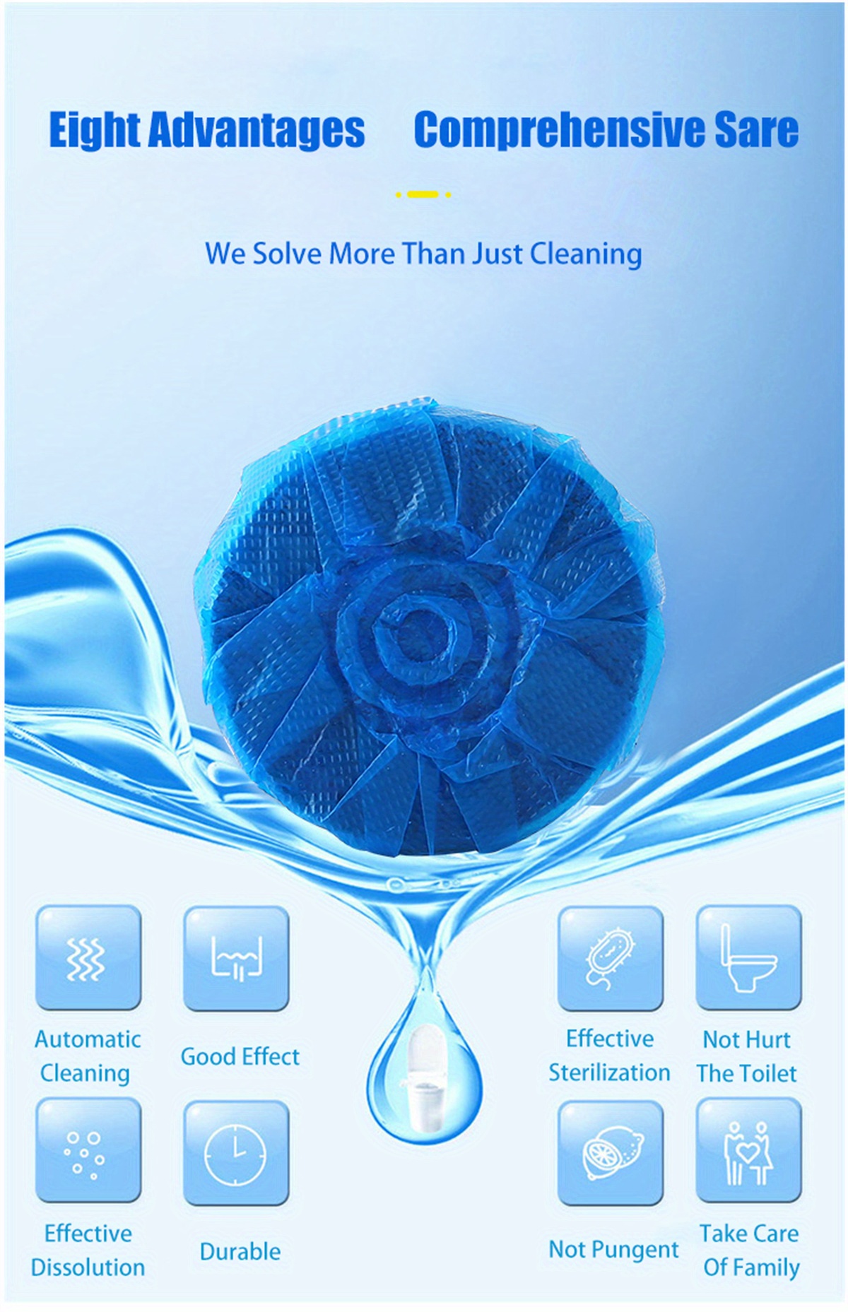 5pcs toilet bowl cleaner tablets toilet cleaner toilet deodorant toilet odor remover urine stain remover automatic toilet cleaning tool power decontamination cleaning supplies household gadgets details 2