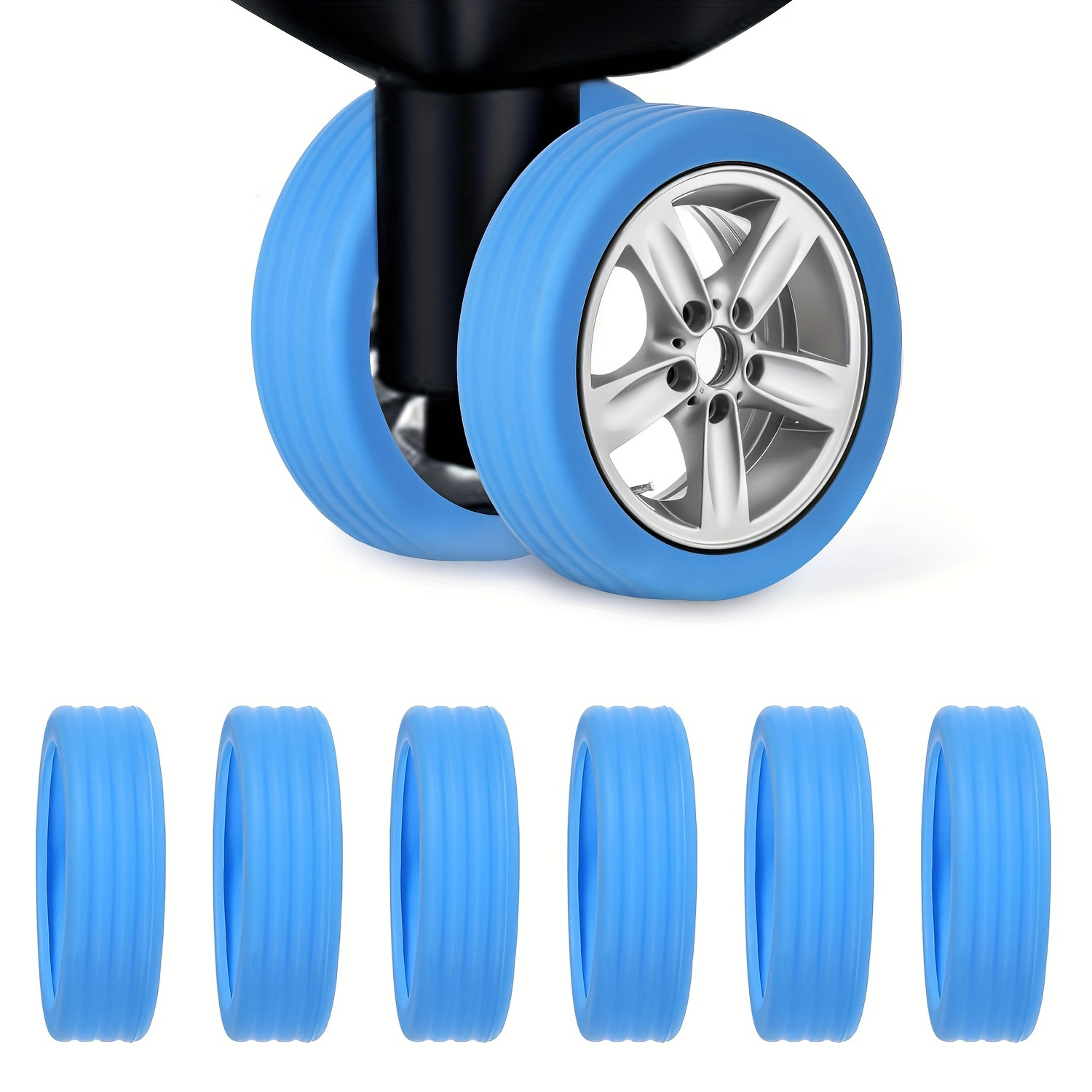 Silicone Luggage Suitcase Wheels Cover Wheel Cover For - Temu