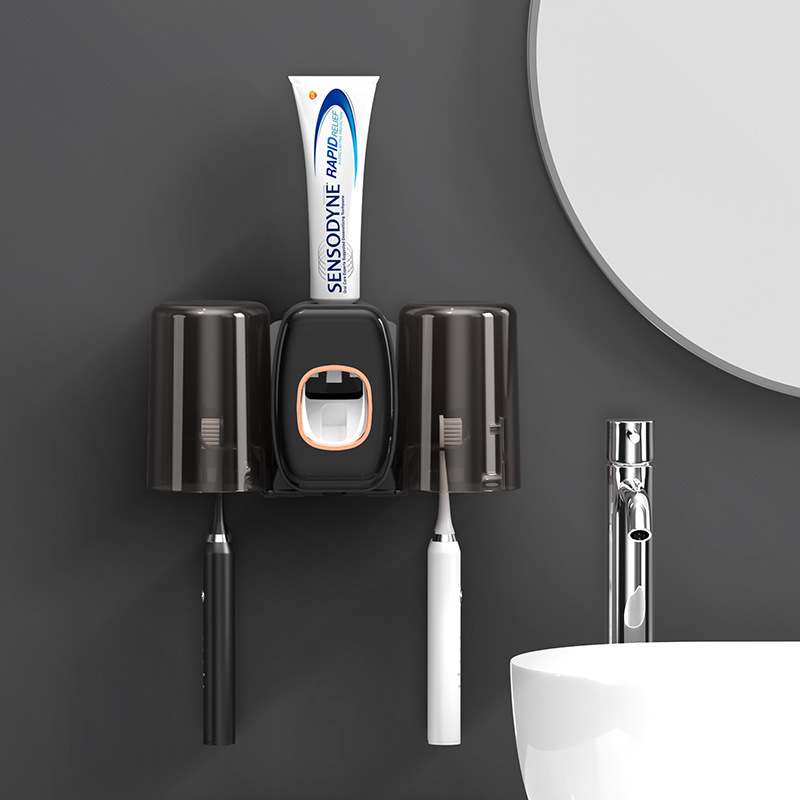 1pc Distributeur De Dentifrice Automatique Pour La Maison Monté Sur Le Mur,  Porte-brosse À Dents