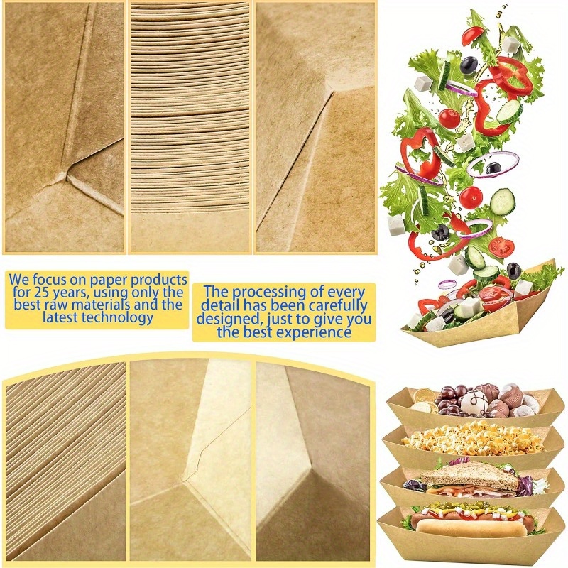 Paper Food Boat Trays Disposable Paper Boats Paper Food - Temu Canada