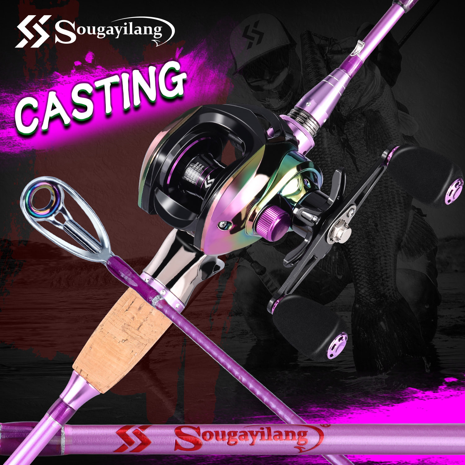 Fishing Rod and Reel Combos Carbon Fiber Portable 4 Sections Casting Rod  with Baitcasting Reel Set - buy Fishing Rod and Reel Combos Carbon Fiber