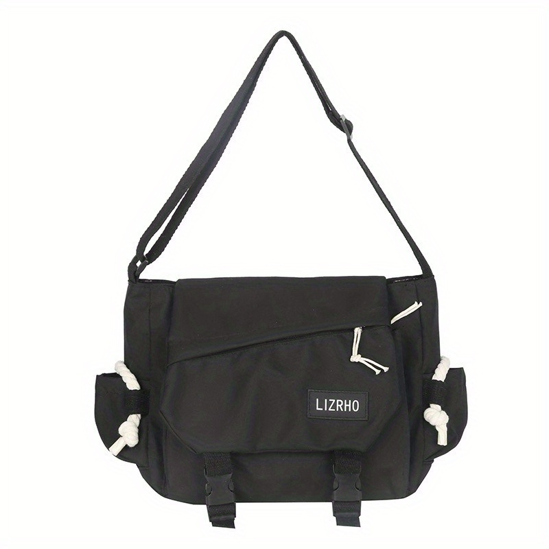 Black Hook Adjustable Length Bag Strap Trendy Messenger - Temu