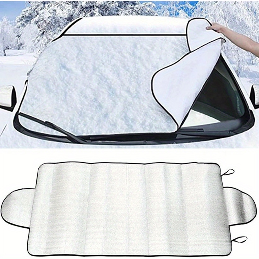 

1pc Car Winter Windscreen Covers Windshield Frost Cover Ice Snow Shield Front Protector Portable Collapsible Exterior Cover
