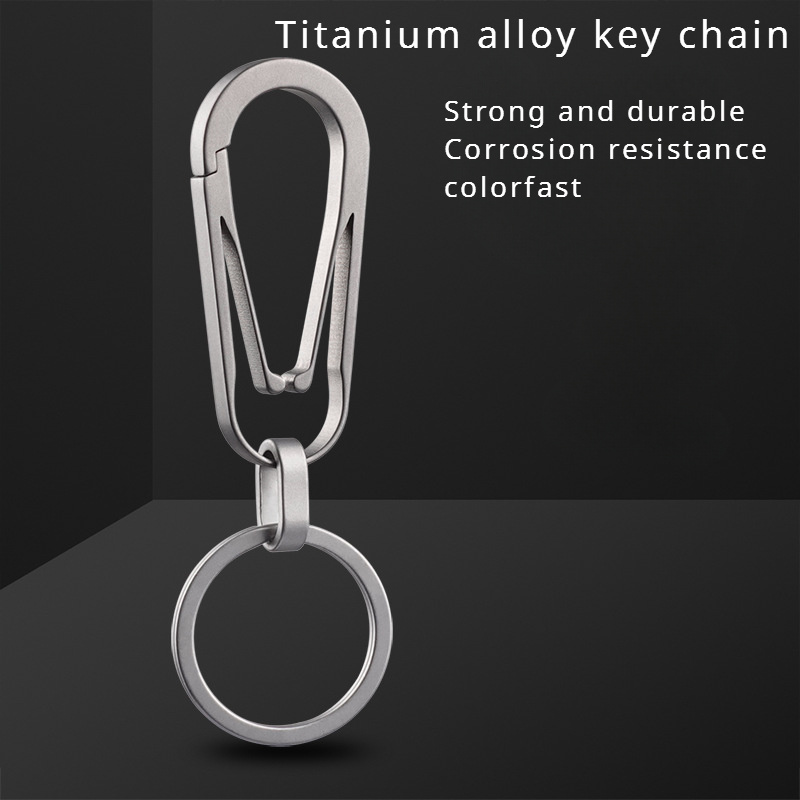 1 PC New High Quality Titanium Alloy Keychain Universal Ring Keychain Car Keyring for Men,Temu