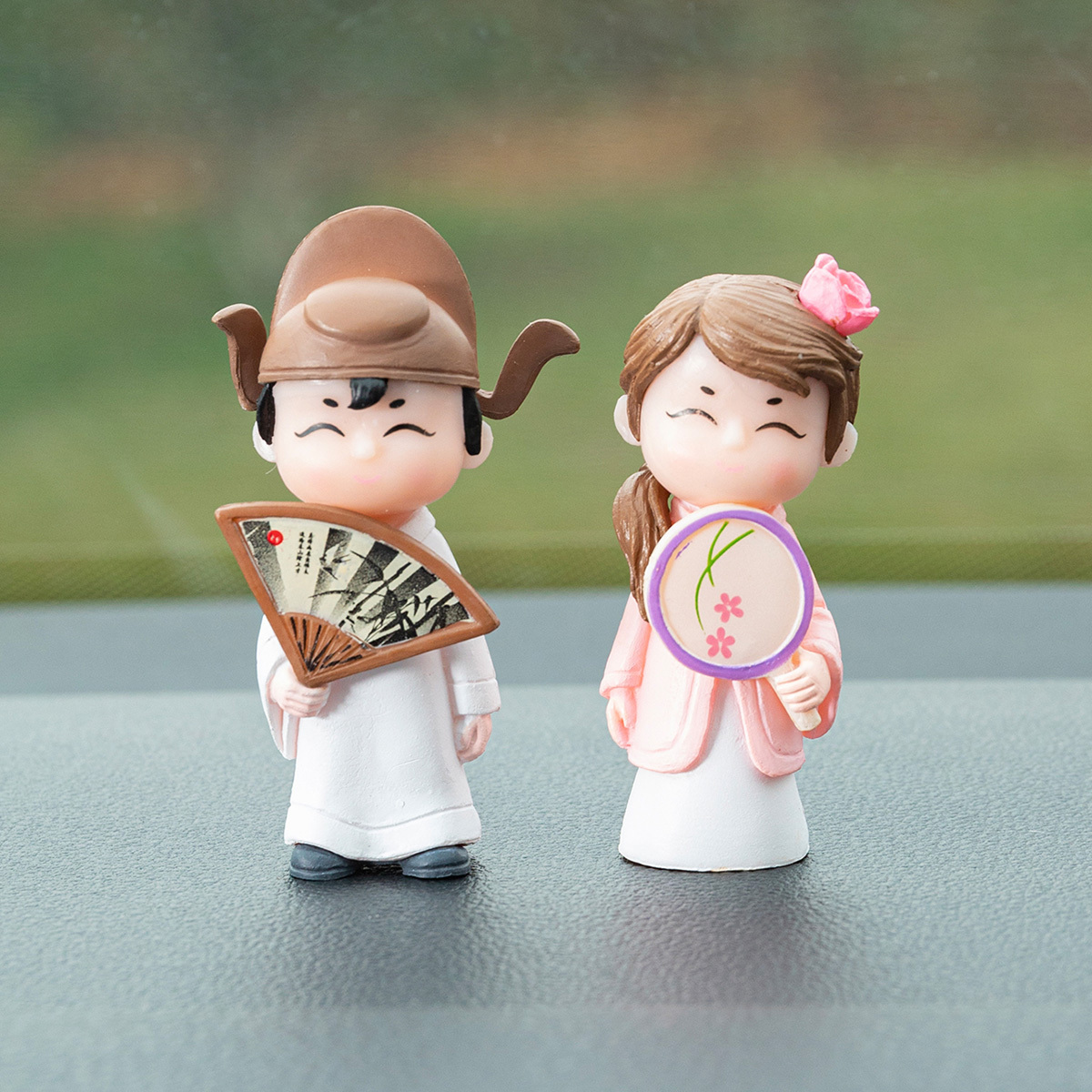 Cute Couple Car Ornaments Cute Cartoon Couple Doll Car - Temu