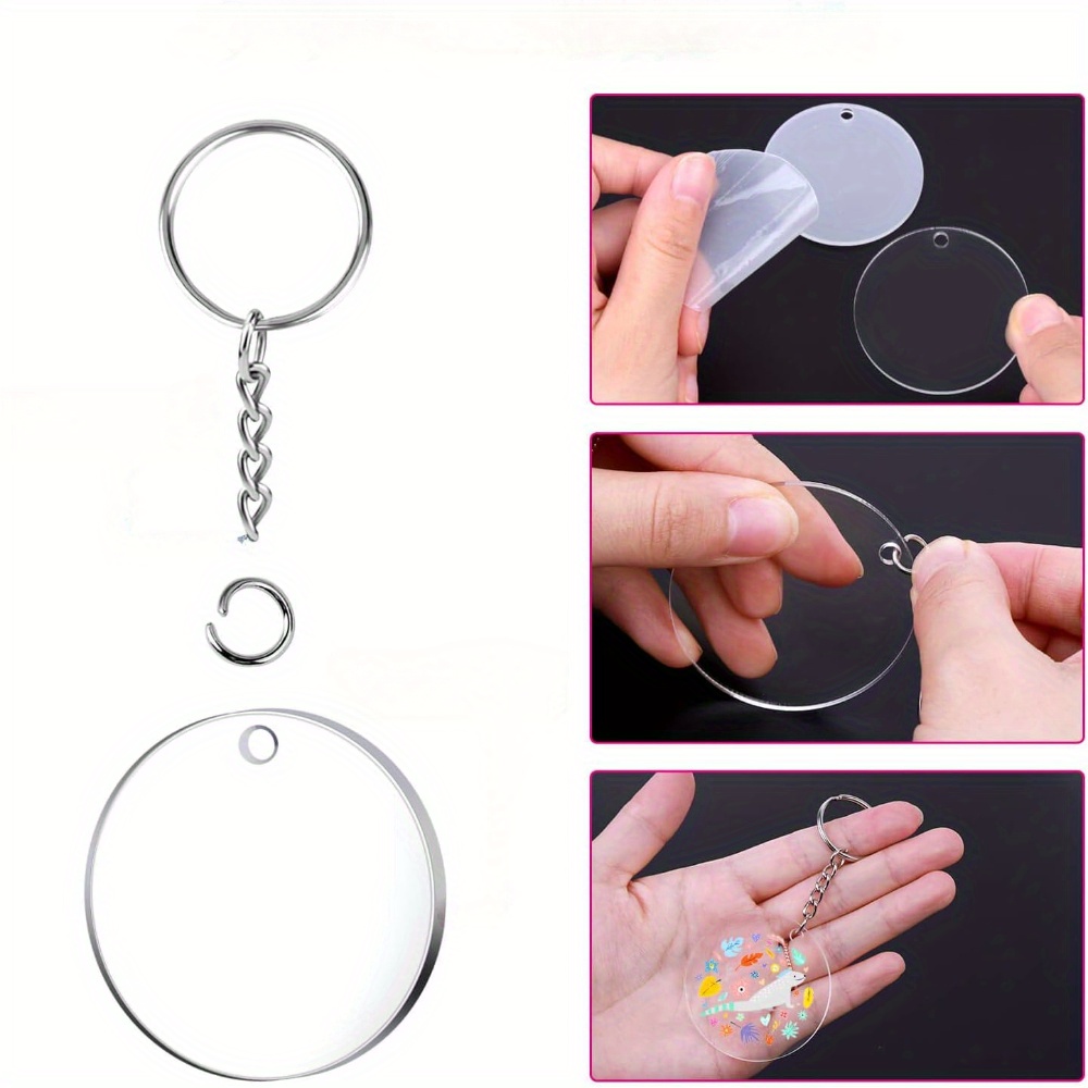  Acrylic Keychain Blanks, 108pcs Clear Keychains For Vinyl  Kit Including 36pcs Acrylic Blanks, 36pcs Keychain Rings And 36pcs Jump  Rings For DIY Keychain, Crafting And Vinyl Projects