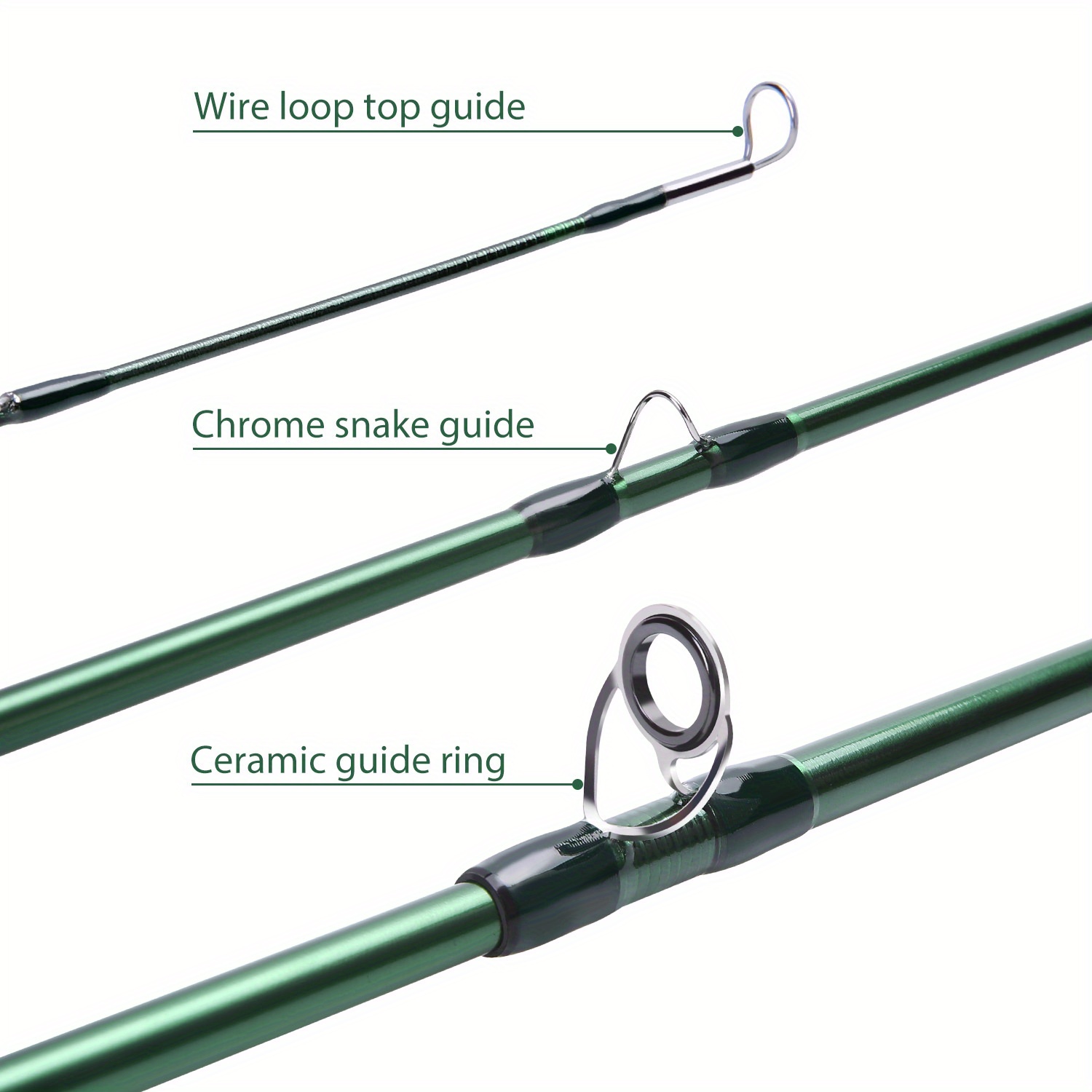 5pcs Fishing Rods, Green 30T Carbon Fiber Fly Fishing Rod, 274.32 Cm 7/8wt  Fishing Rod, Suitable For Fly Fishing, Fishing Tackle