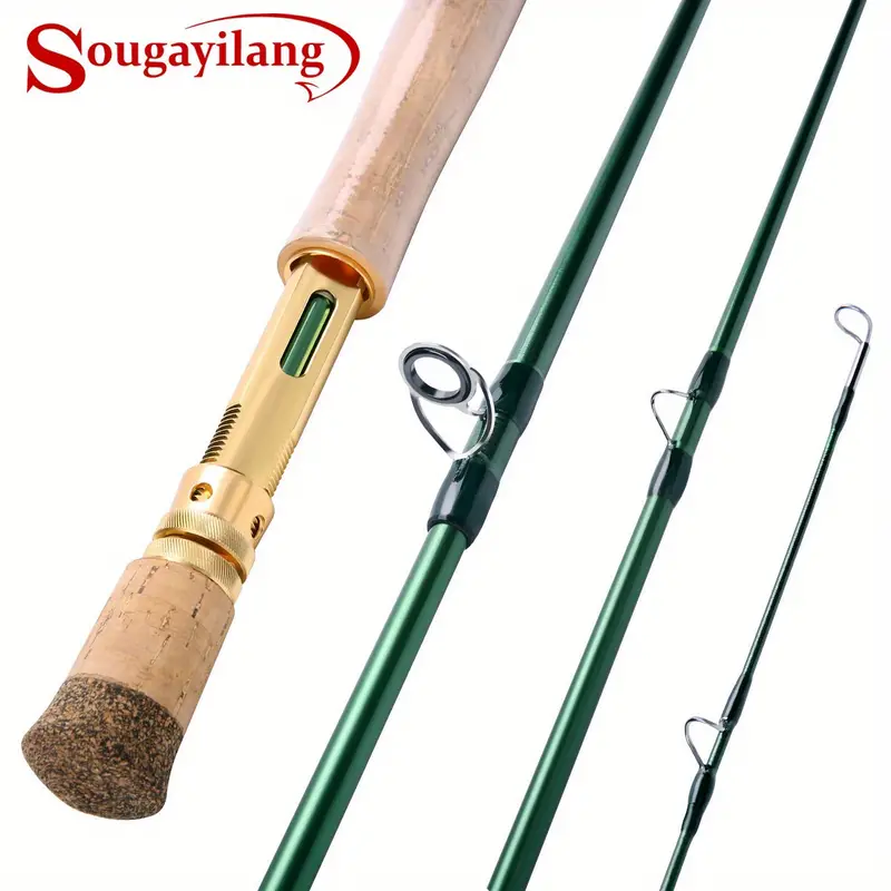 5pcs Fishing Rods, Green 30T Carbon Fiber Fly Fishing Rod, 9 Feet 7/8wt  Fishing Rod, Suitable For Fly Fishing, Fishing Tackle