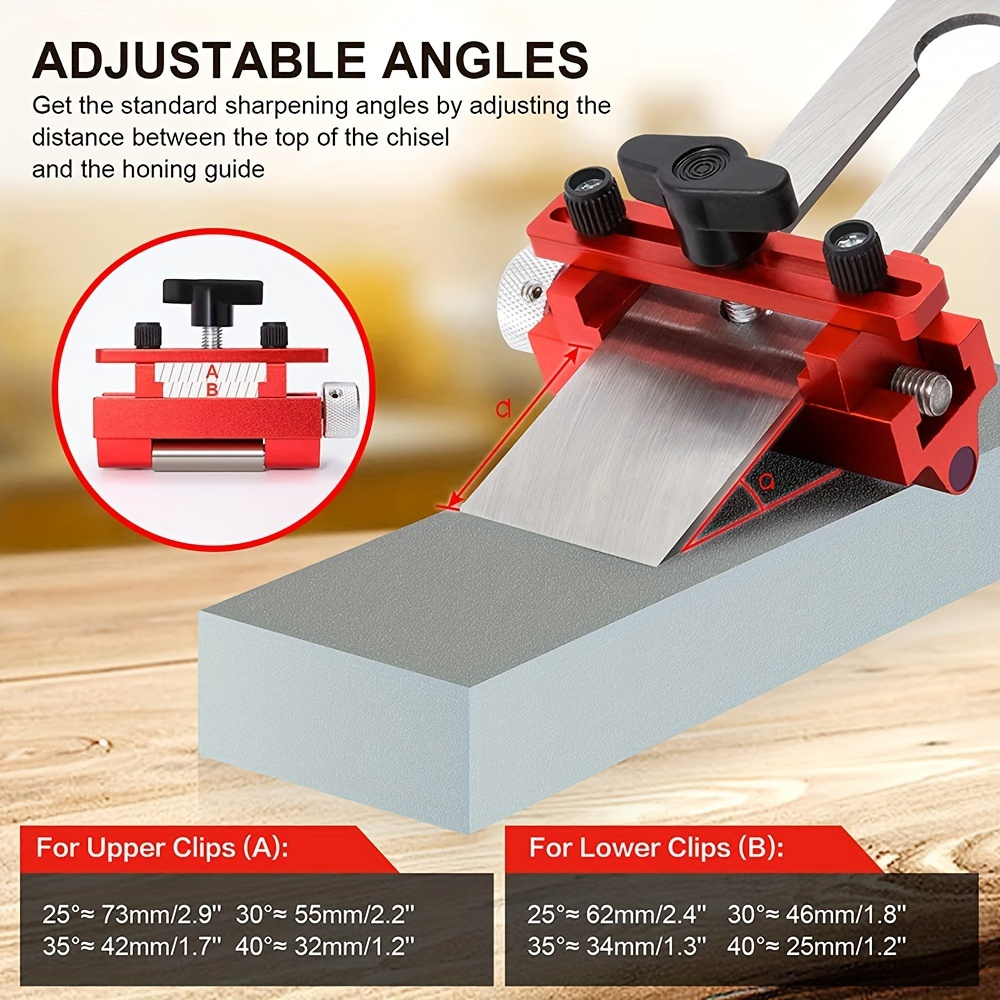 Knife Sharpening Angle Guide, Precise Honing at 4 Fixed Angles for  Whetstone
