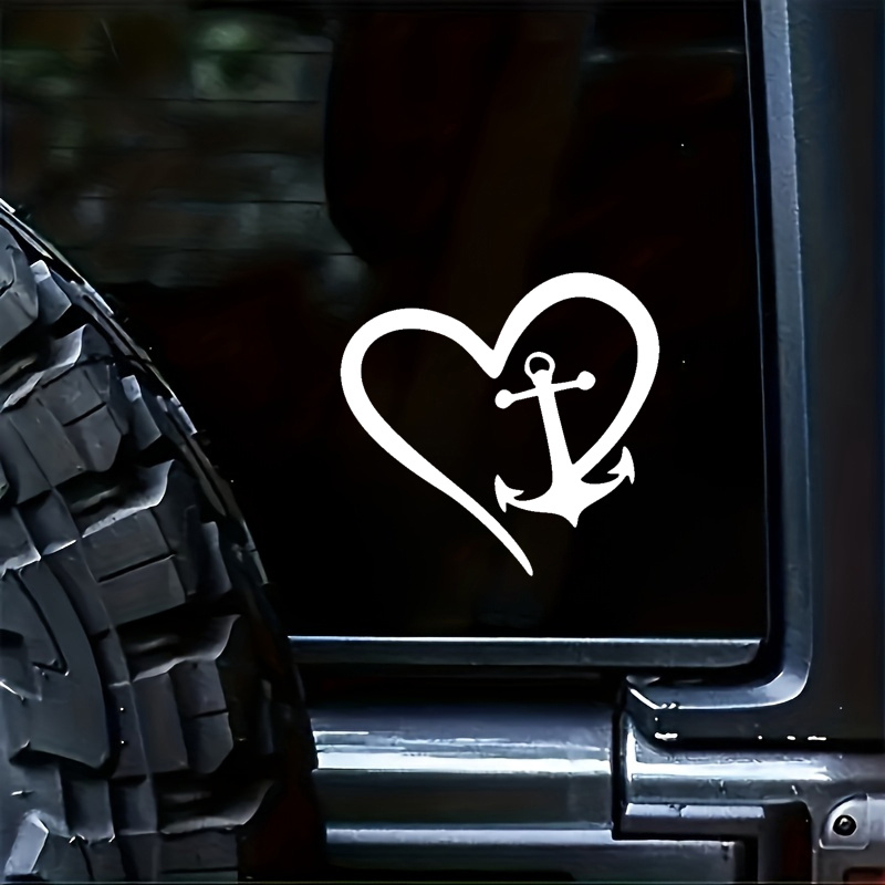 

Love On The Waves: Die Cut Heart Anchor Decal - Nautical Bumper Sticker For Boating And Sailing