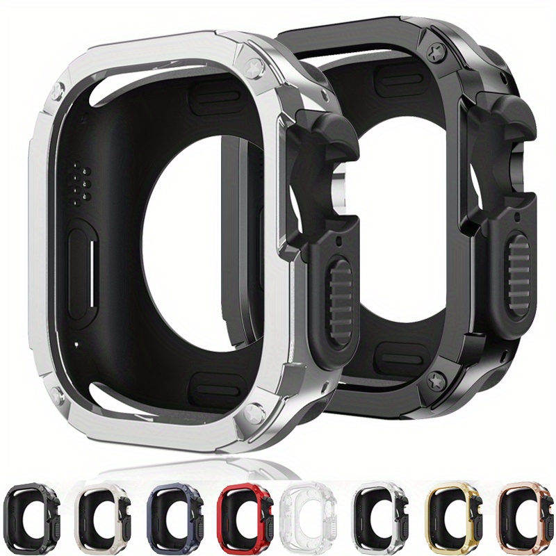 

2pcs Armor Protective Case For Iwatch Ultra 49mm 9/8/7/6/5/4/3/se Shell Iwatch Series 40mm 41mm 44mm 45mm 38mm Bumper
