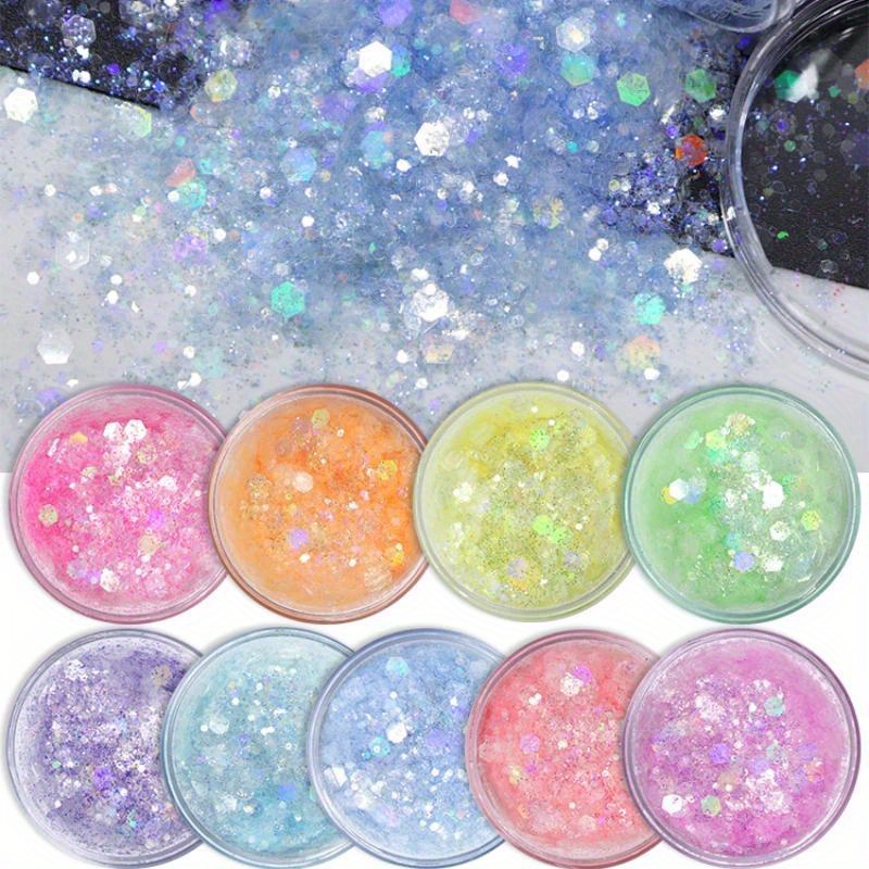 JMEOWIO 12 Rejillas Sirena Glitter para Uñas Brillantes Purpurina