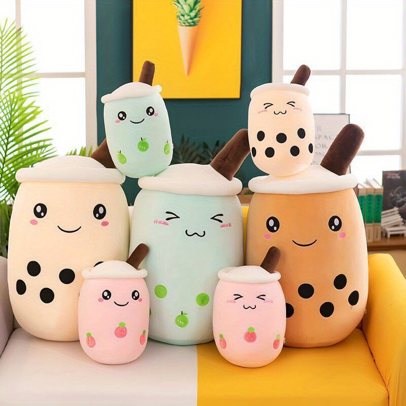 BOBA TEA Bubble Milk Tea Pillow Cushion Plush Kawaii Green Tea