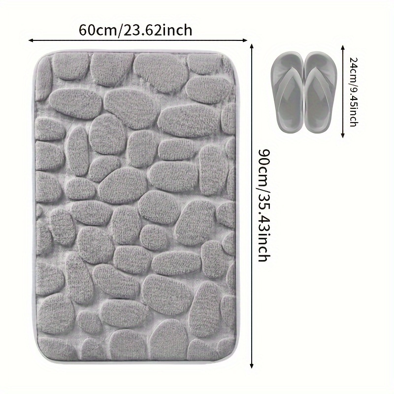 Cobblestone Pattern Bath Rug Soft Non slip Quick Dry Bath - Temu