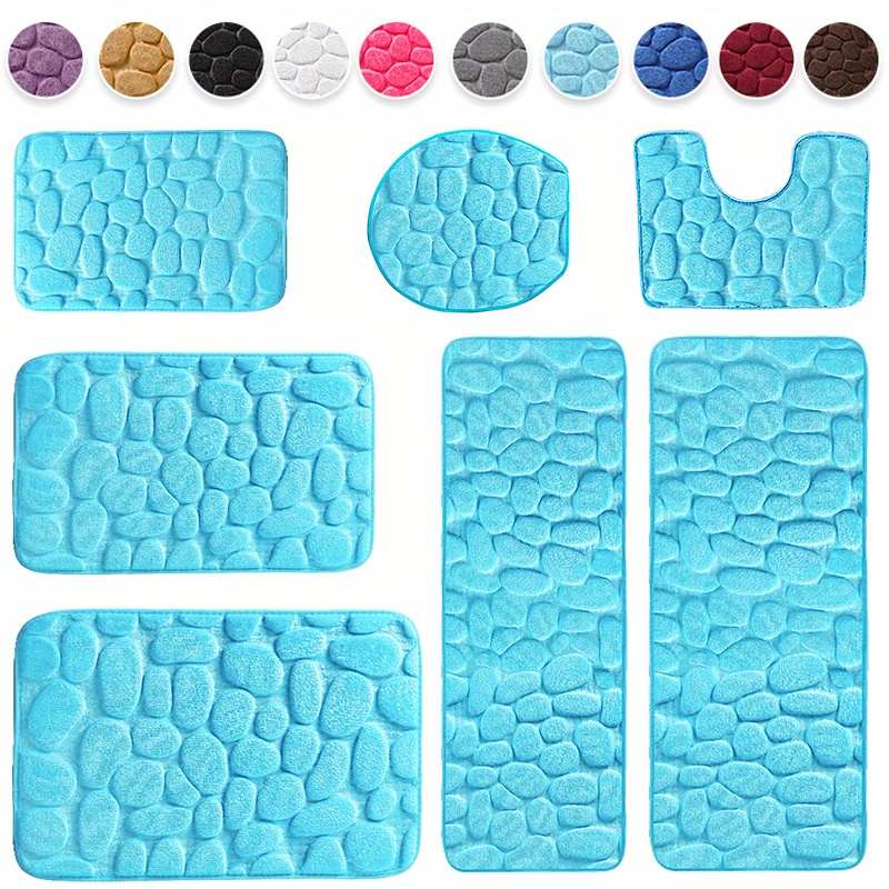 Cobblestone Pattern Bath Rug Soft Non slip Quick Dry Bath - Temu