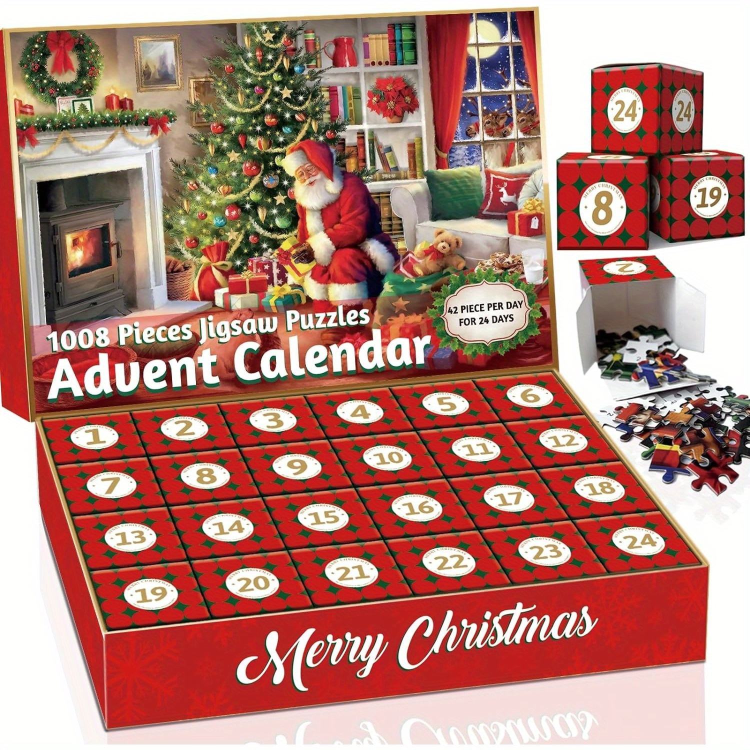 Advent Calendar 2023 Christmas Jigsaw Puzzles for Kids Adults, 1008 Pieces  24 Days Surprise Countdown Calendars Holiday Puzzles Gift, Funny Christmas