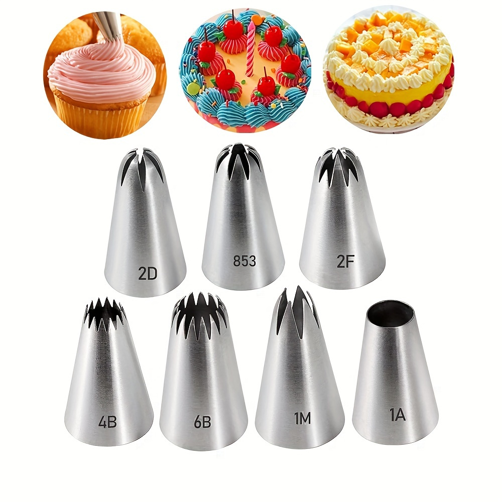 

Stainless Steel Pastry Tips Set: Icing Nozzles For Frosting, Cupcake, Cake Decorating, Puff Making, Cookie Making, Baking Tools, Kitchen Gadgets, Kitchen Accessories