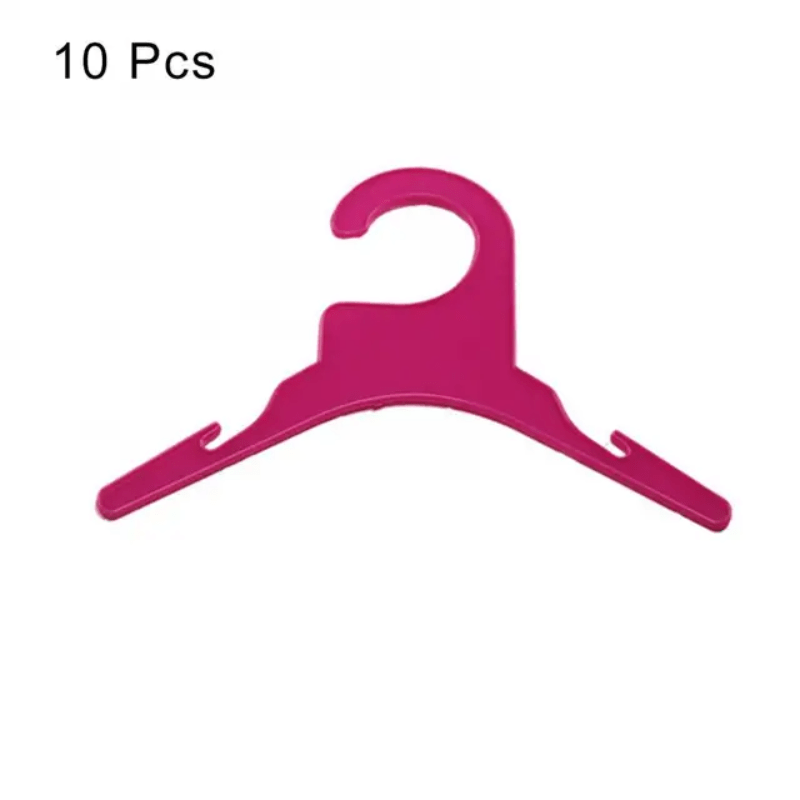 Image of 10pcs Pet Clothes Plastic Hanger, Plastic Small Clothes Rack, Mini Clothes Storage Organizer For Bathroom, Bedroom, Closet, Wardrobe, Home, Dorm, Bedroom Accessories