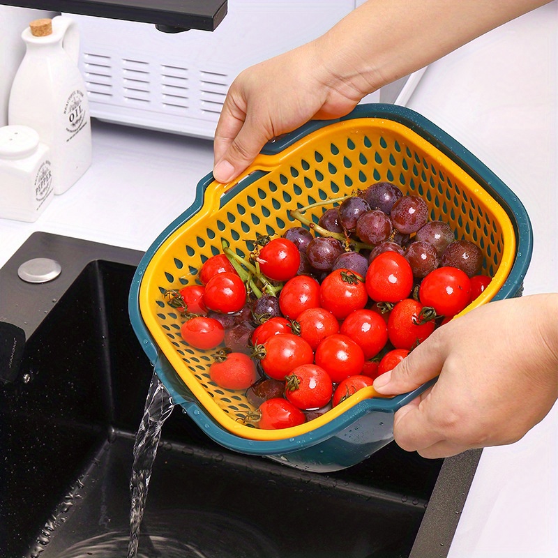 1 Pc Double Couche Légumes Lavabo Vidange Panier Cuisine Ménage En  Plastique Assiette De Fruits Salon Évier Filtre À Eau Légumes Panier À  Laver Légumes Panier - Maison & Cuisine - Temu France