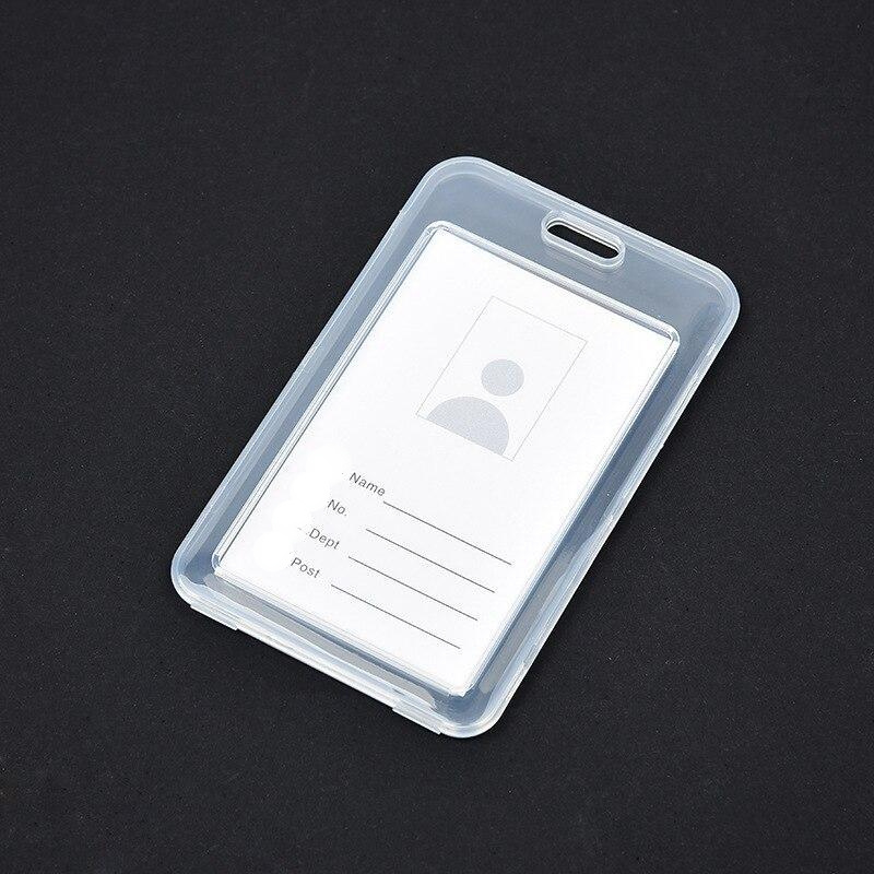 clear id card sleeves Vertical Crystal Clear Badge Holder - Hard Plastic