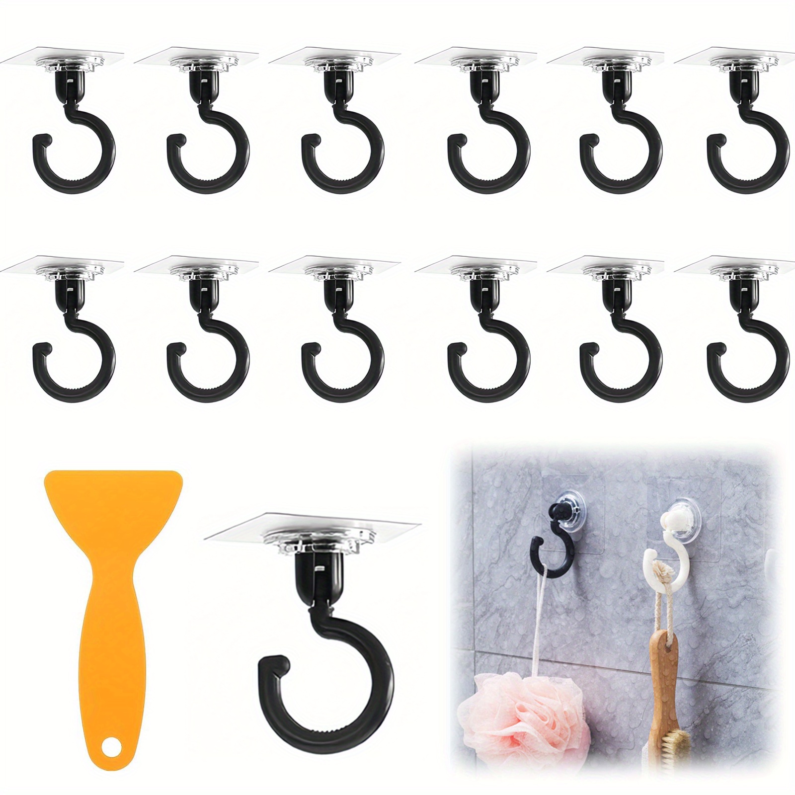 5pcs Ceiling Hook 360 Rotation, No Nails, No Traces, No Punching, Large  Mosquito Net Curtain Hooks, Household Adhesive, Coat Hooks