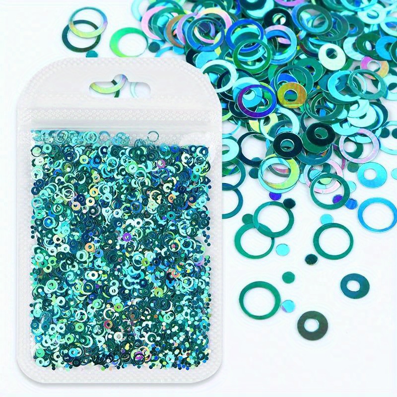 Holographic Bubble Glitter For Resin Filler Hollow Circle Sequins Epoxy  Resin Filling Accessories Resin Shaker Filler