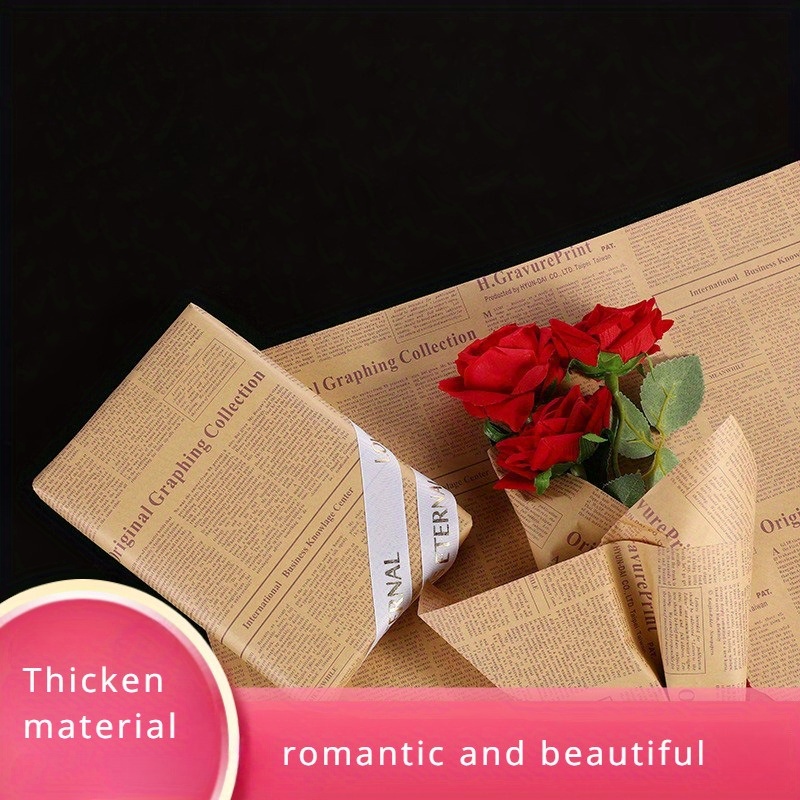 English Letter Bouquet Wrapping Paper Flower Wrapping Paper - Temu