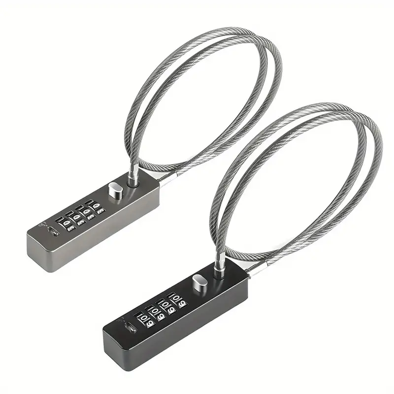 Black/grey Cable Locks With Combination 23 Length Steel - Temu